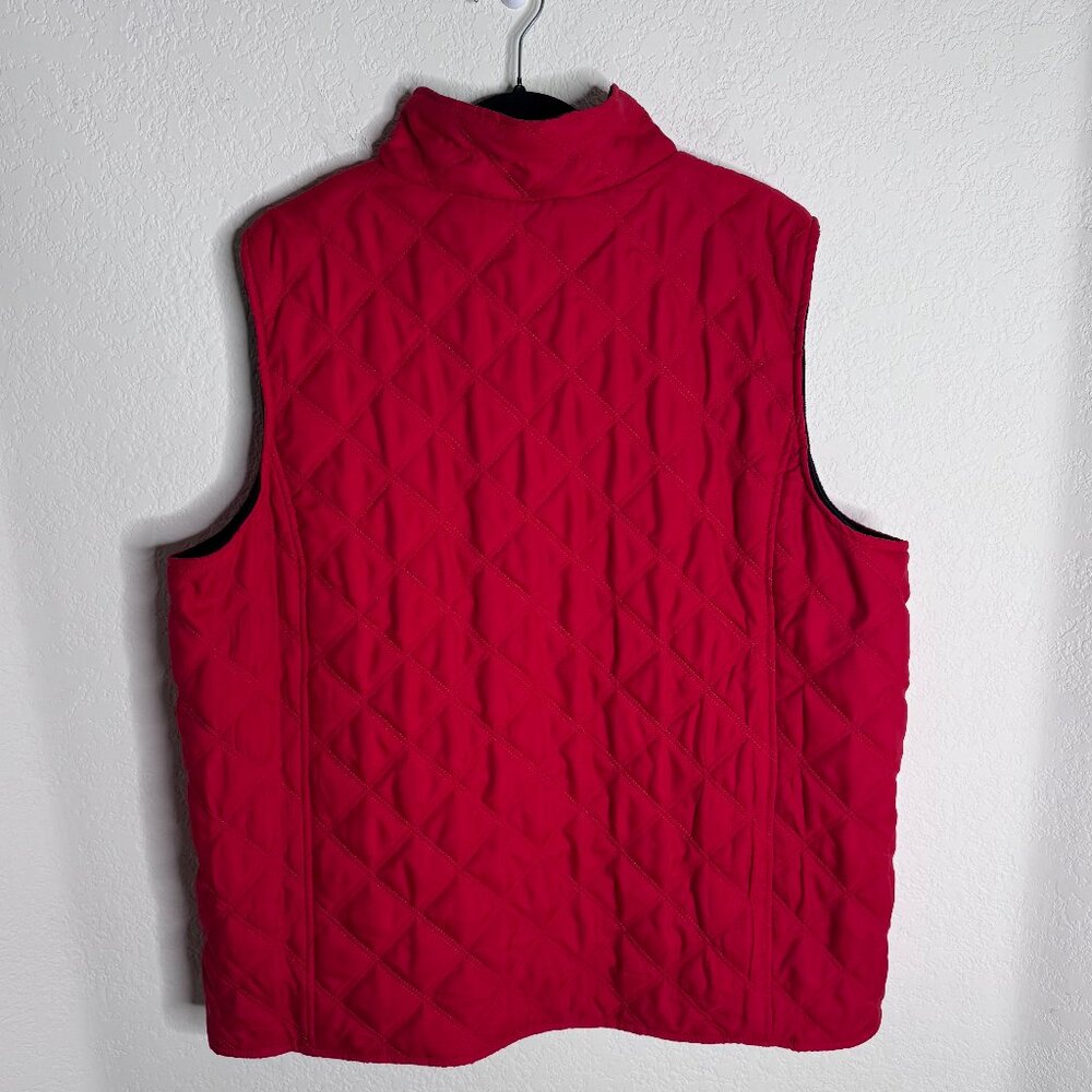 Jones New York Signature Woman Puffer Vest Plus sz 3X Red Quilted Y2K - Picture 4 of 12